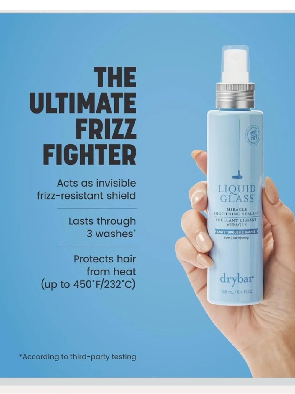 Liquid Glass Moisture-Rich Miracle Smoothing Sealant | Heat Protectant for Hair
